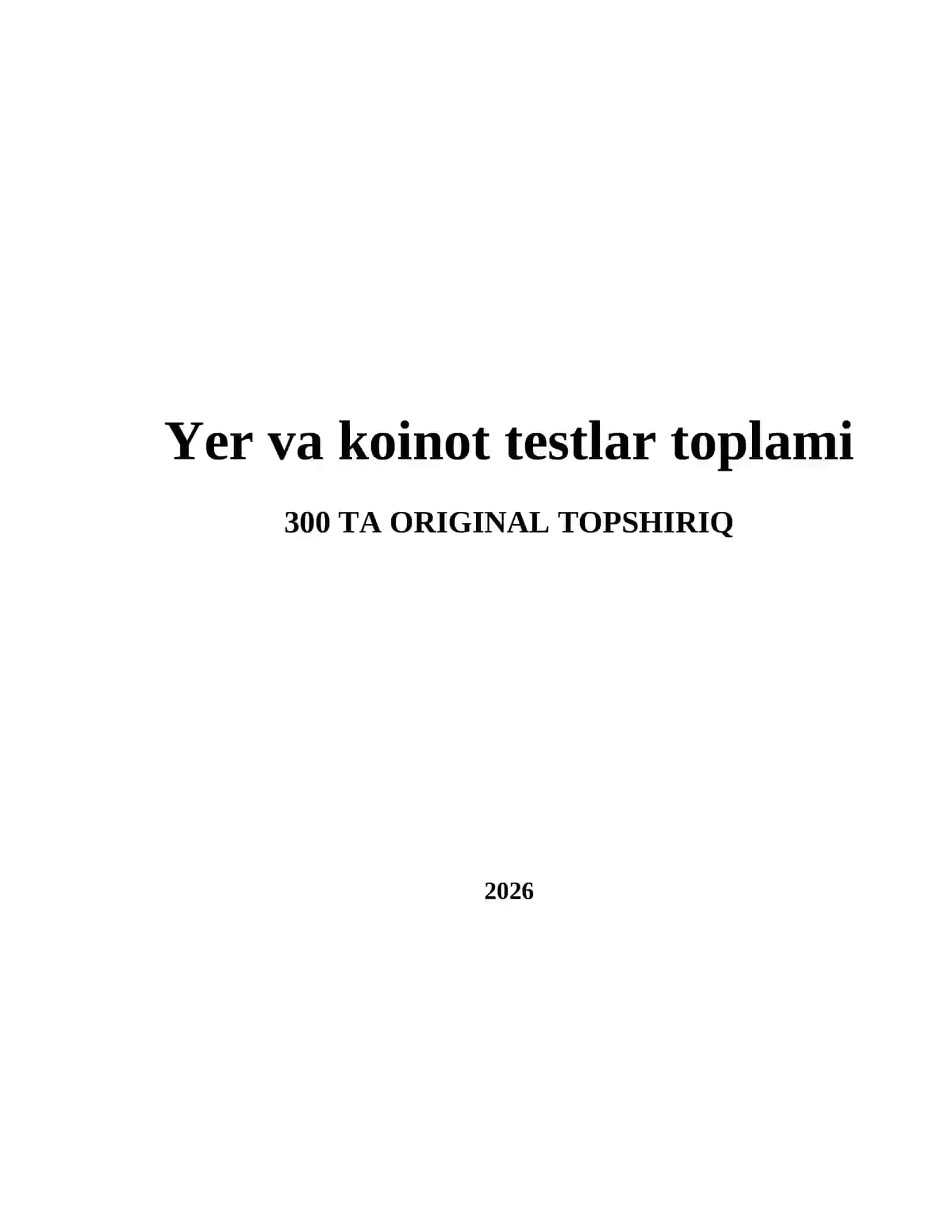 Yer va koinot testlar toplami 2