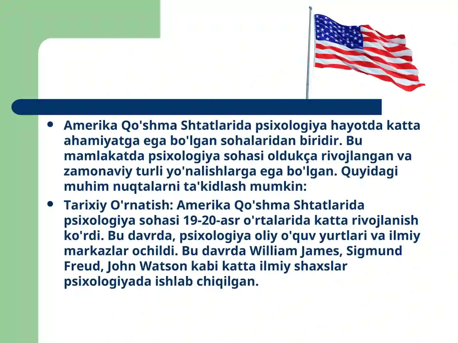Amerika Qo‘shma Shtatlari psixalogiyasi 2