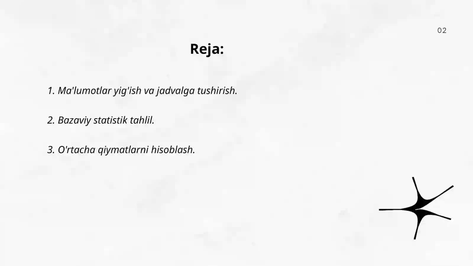 Statistik tahlil masalalarini MS Excel dasturidan foydalanib yechish 2