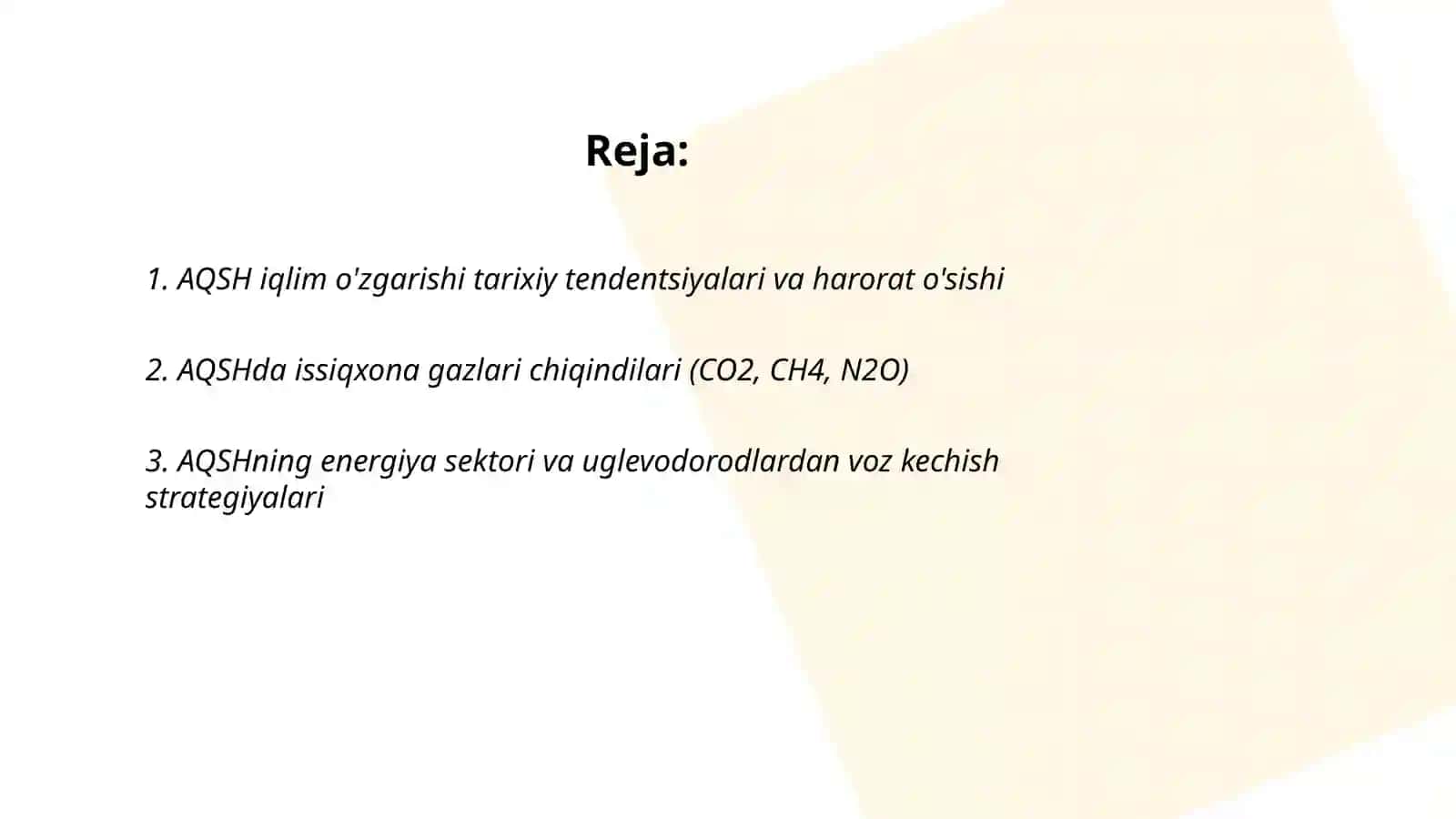 AQSH iqlim o'zgarishi xaqida 2
