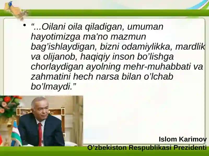 O'zbekiston Respublikasi xotin-qizlar qo'mitasi faoliyati 2