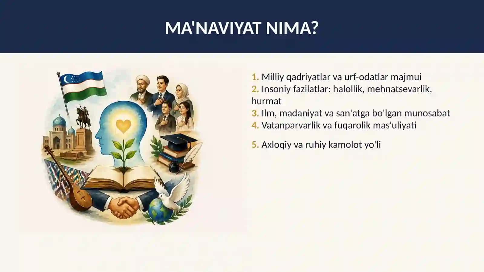 O'ZBEKISTONDA MA'NAVIY O'ZGARISHLAR 2