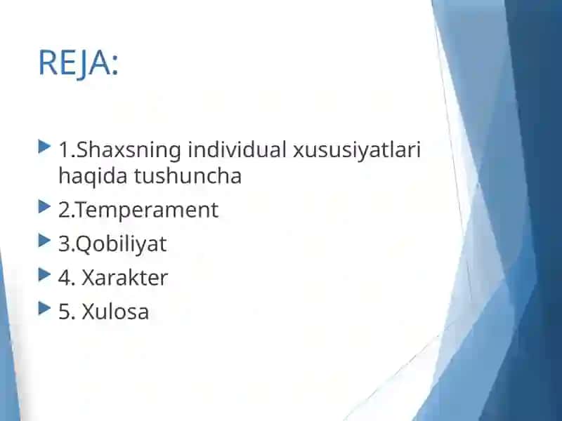 Shaxsning individual xususiyatlari 2