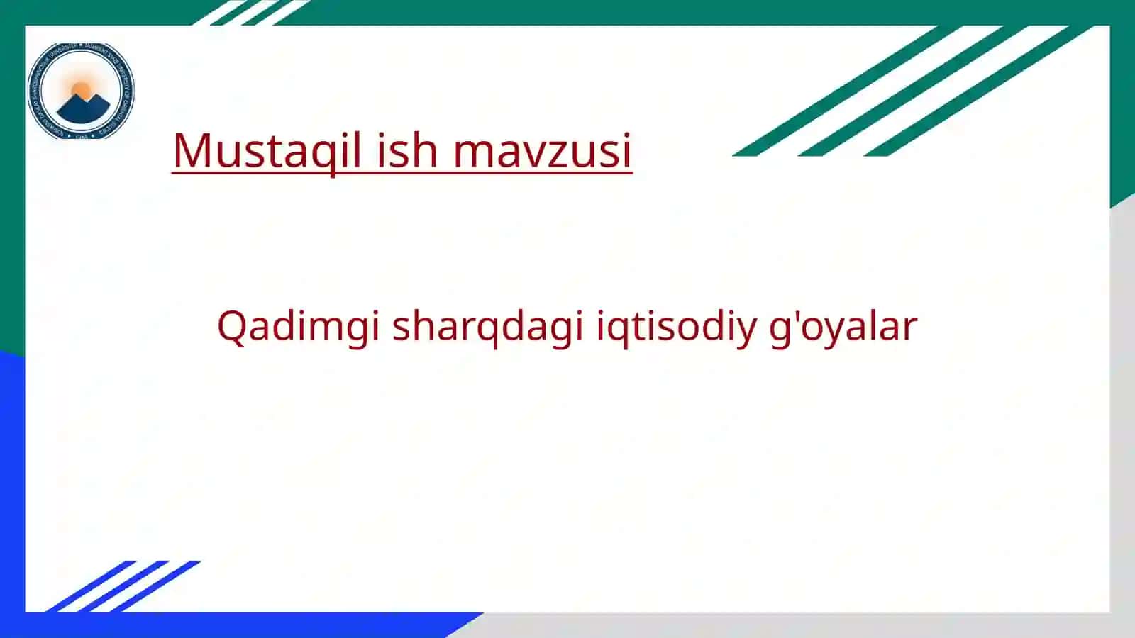 Qadimgi Sharqdagi iqtisodiy g'oyalar 2
