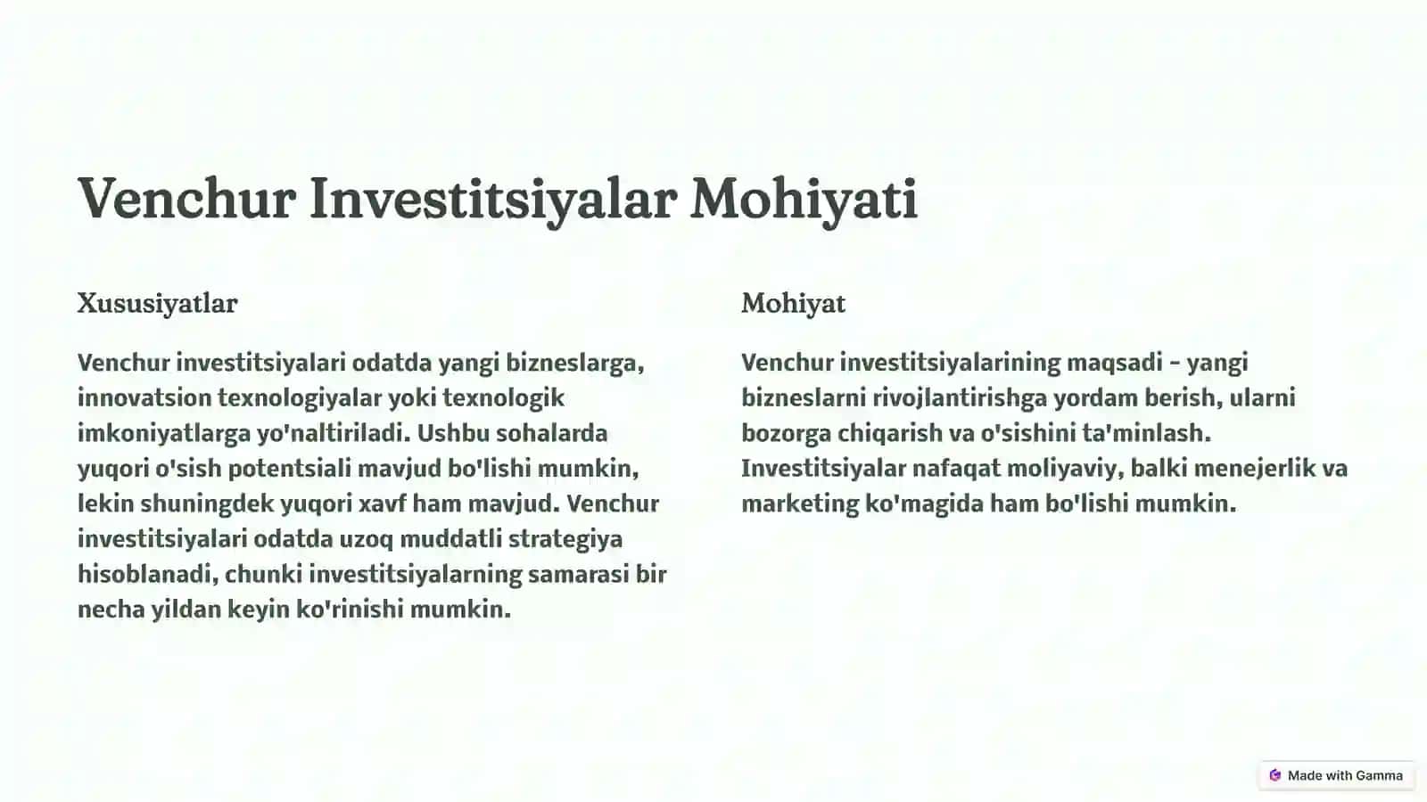 Venchur Investitsiyalar 2