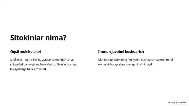 Sitokinlar va Interferonlar: Immun tizimining muhim vositalari 2