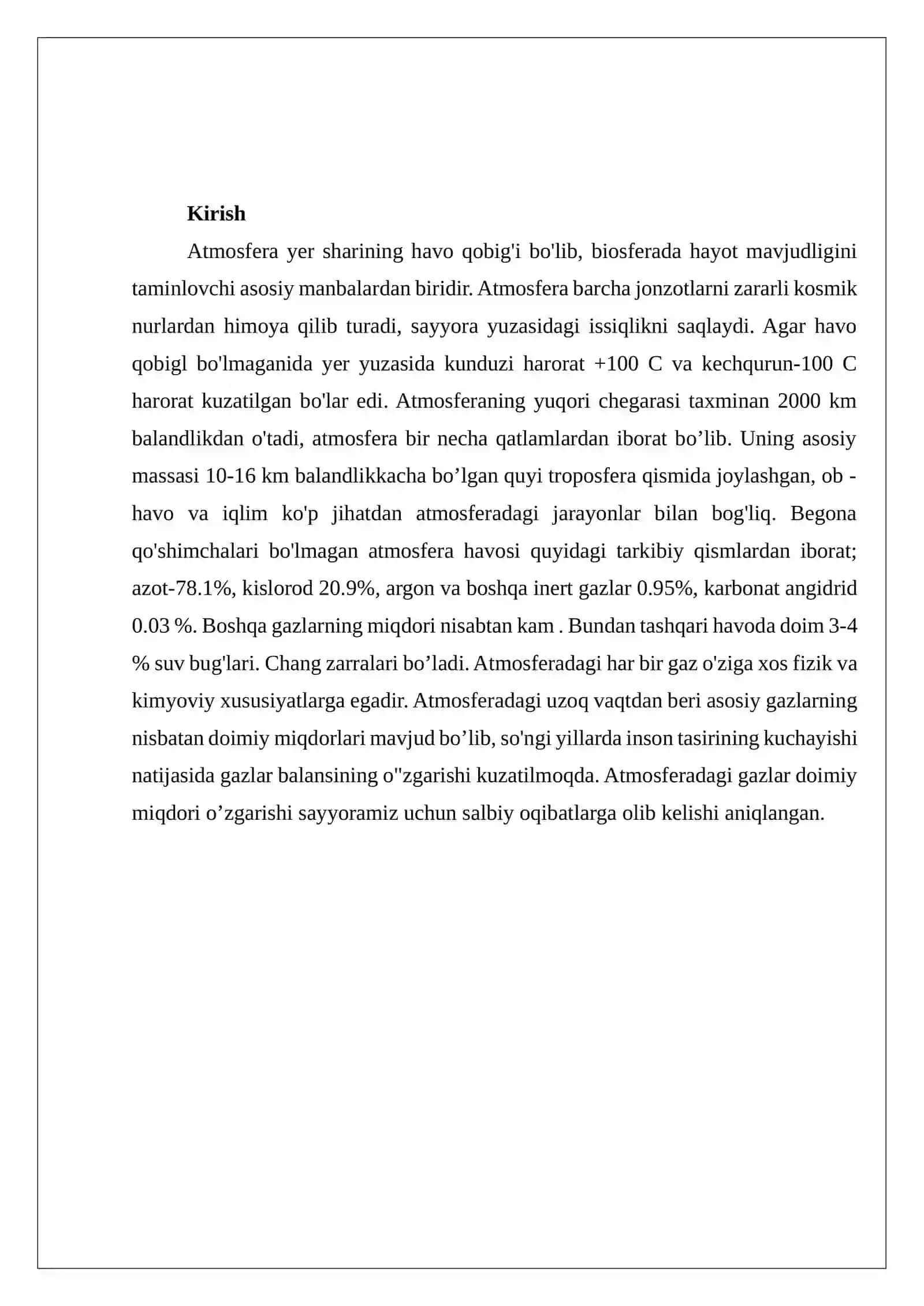 Atmosfera havosining ifloslanishi 2