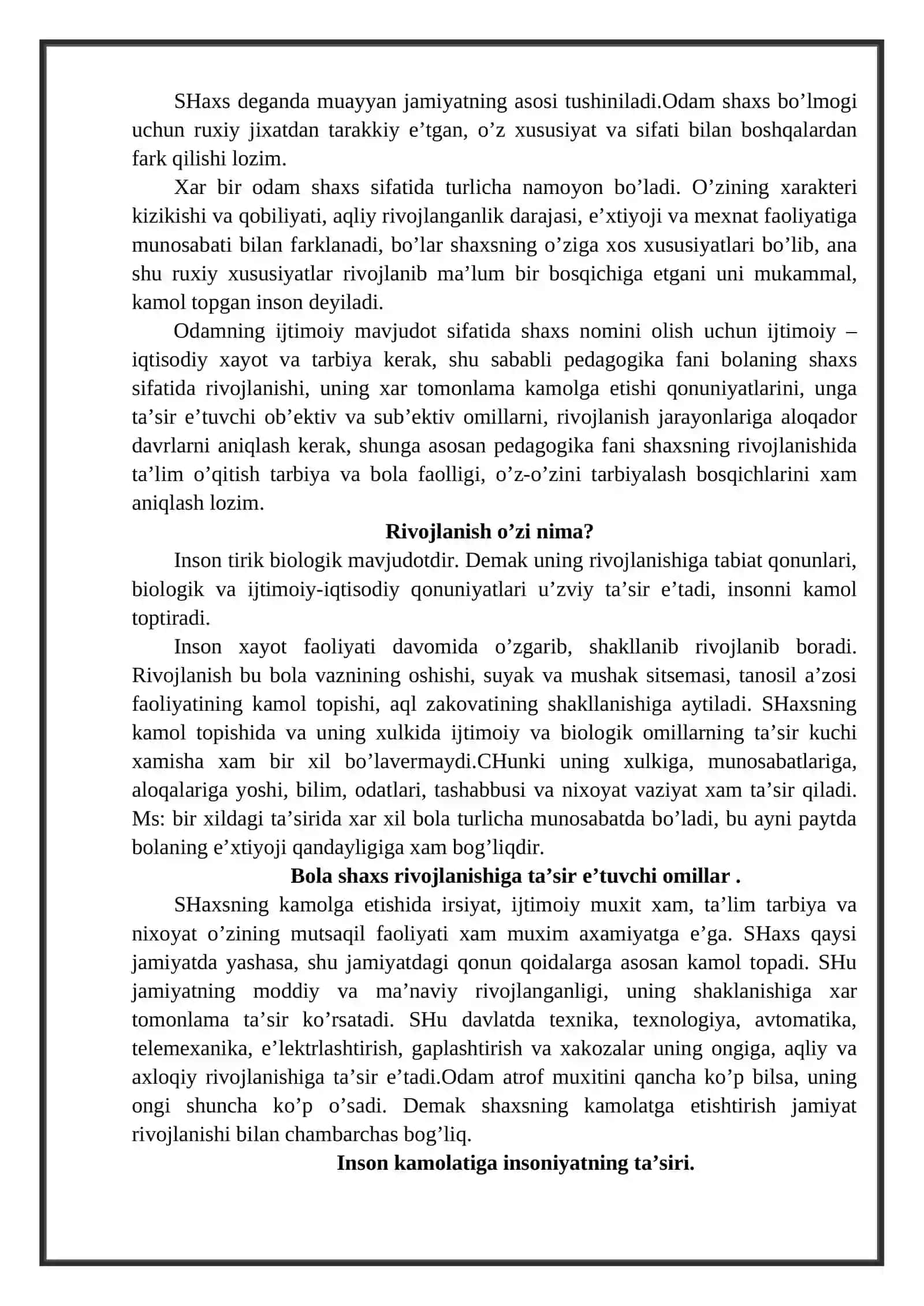 Rivojlanishning umumiy qonuniyatlari 2