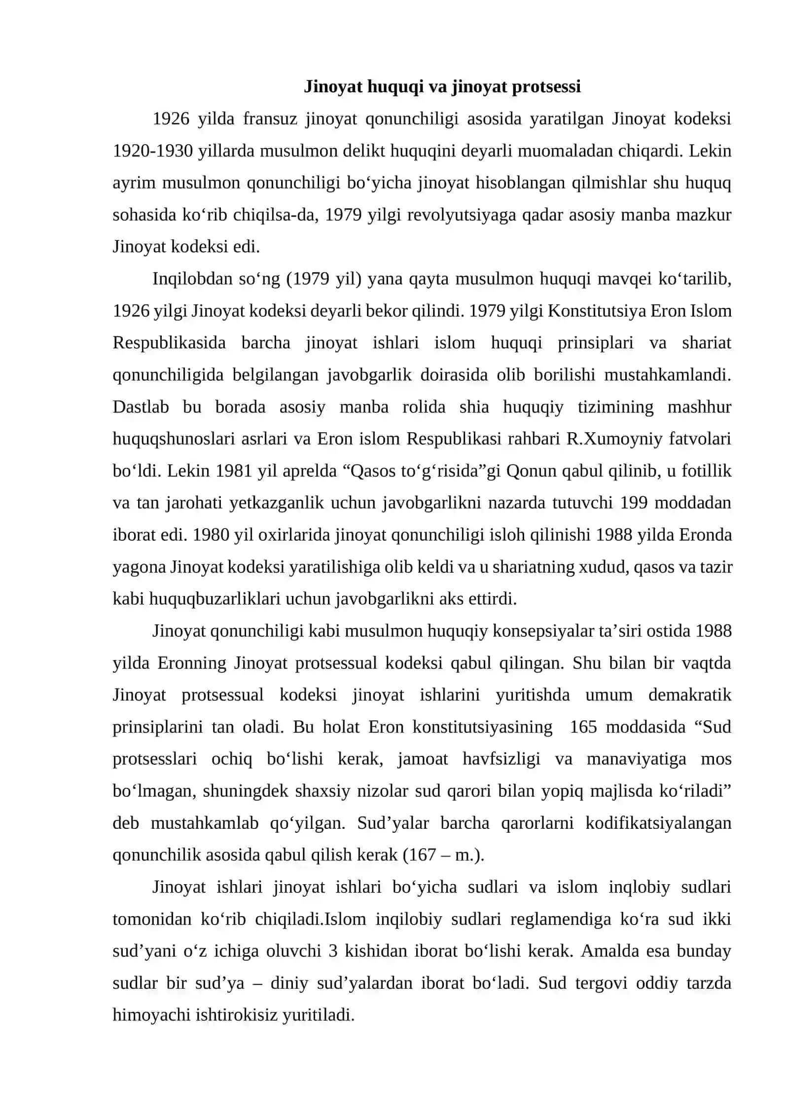 Jinoyat huquqi va jinoyat protsessi 2