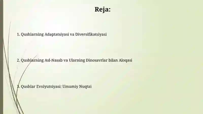 Qushlar evolutsiyasi 2