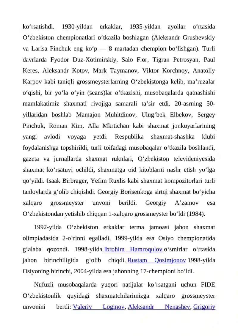 O'ZBEKISTONDA YETISHIB CHIQQAN MASHHUR SHAXMATCHILAR 2