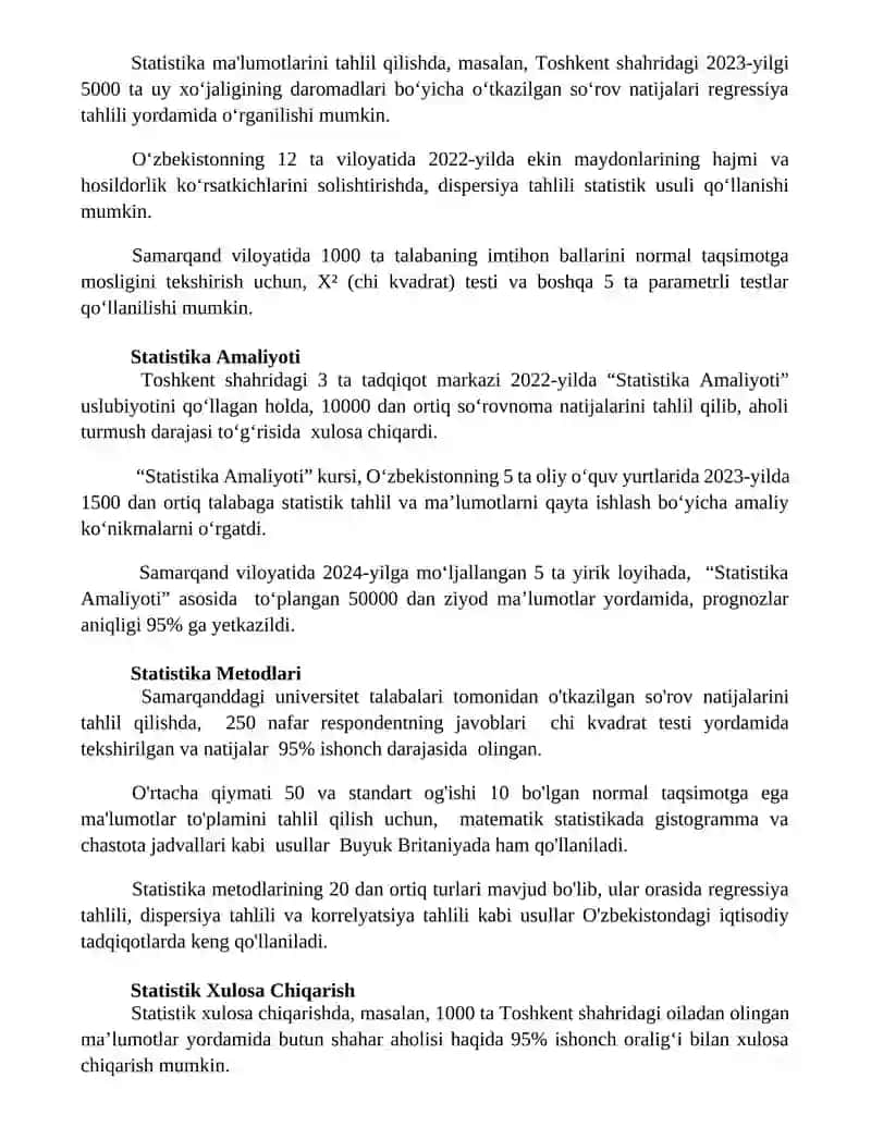 Statistika fanining predmeti va uslubi 2