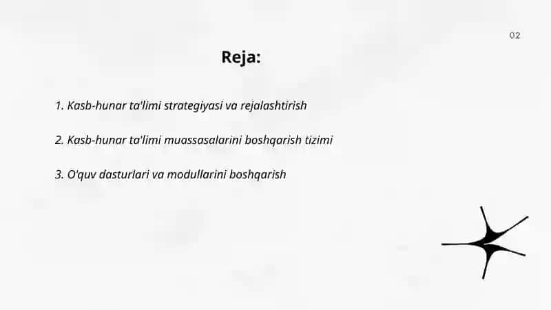 Kasb hunar talimini boshqarish 2