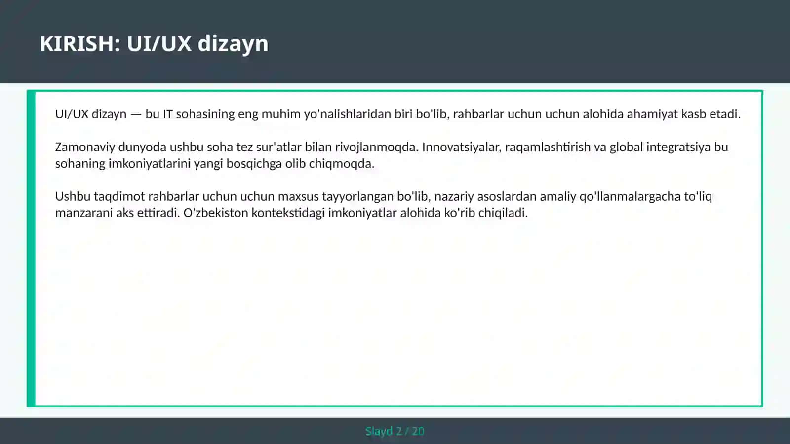 UI/UX DIZAYN 2