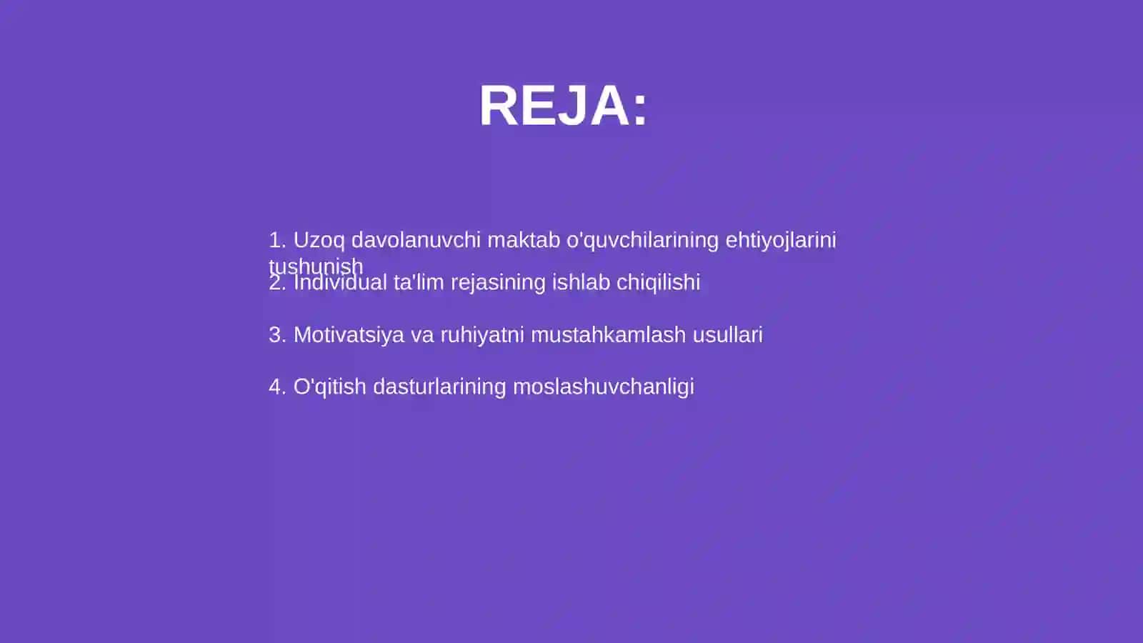 Uzoq davolanuvchi maktab o'quvchilarini samarali ta'lim olish 2