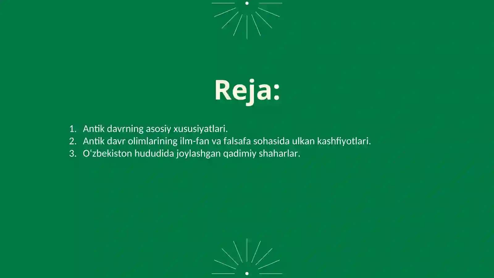 Antik madaniyat va ma’naviyat xazinasi 2