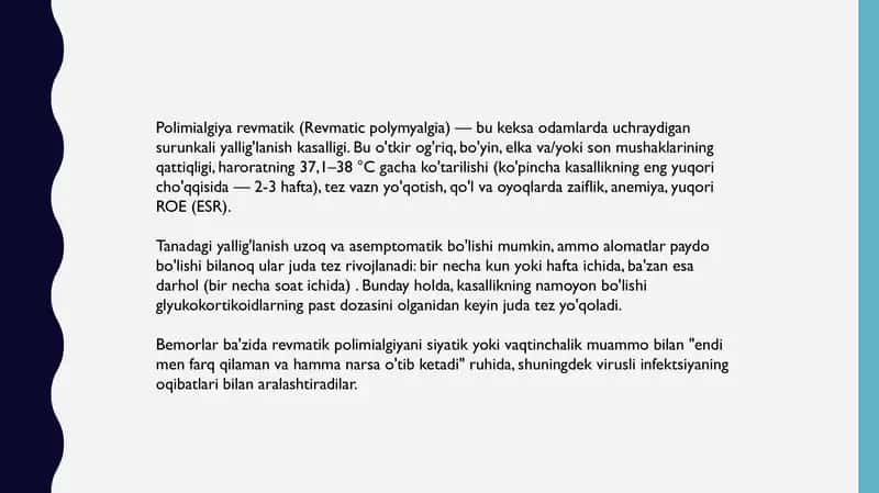 Revmatik polimialgiya (Polindrom revmatizm) 2