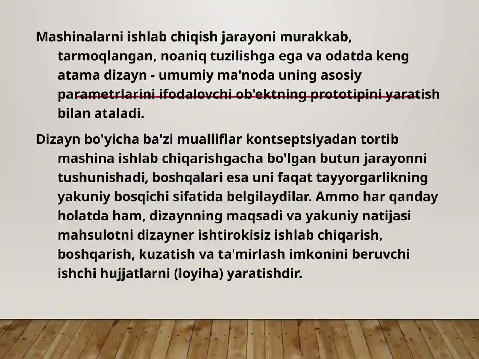 Mashinalarni ishlab chiqish jarayoni 2