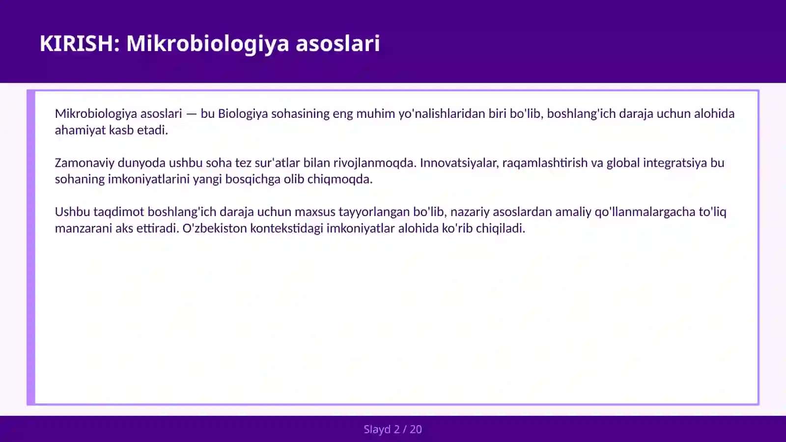MIKROBIOLOGIYA ASOSLARI 2