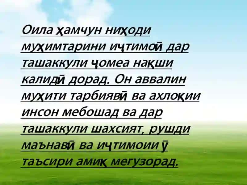 Оила ва вазифаҳои асосии он 2