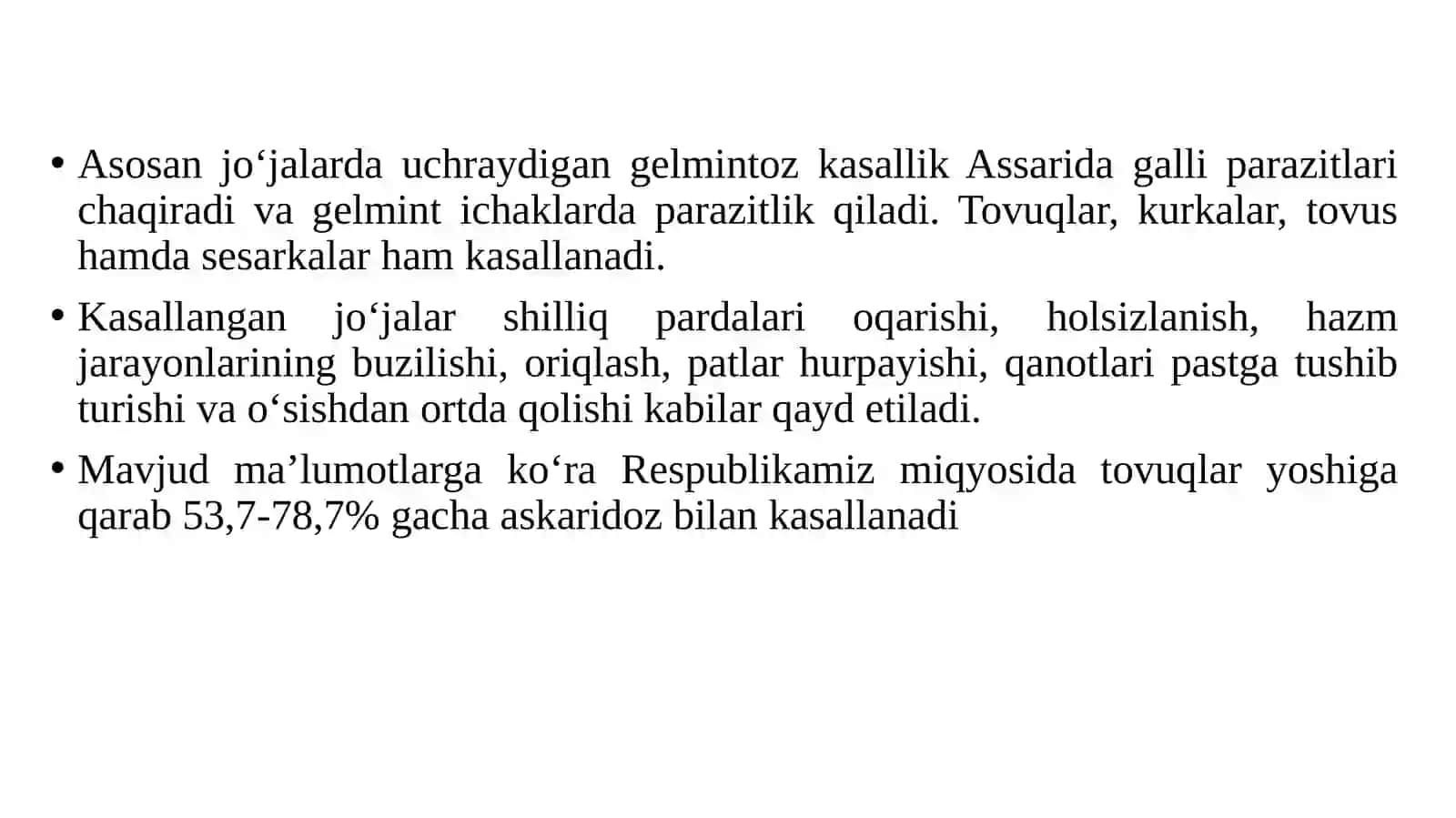 Tovuq askaridiozi 2