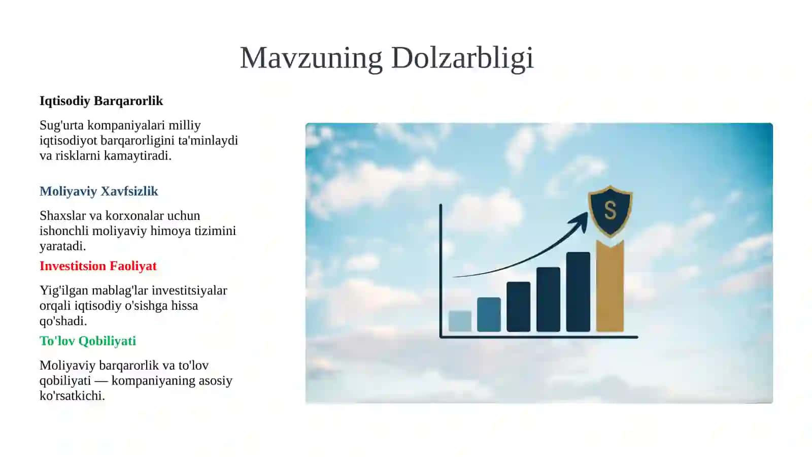 Sug'urta Kompaniyalari Moliyasining O'ziga Xos Xususiyatlari 2