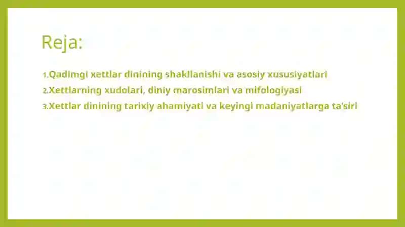 Qadimgi xettlar dini. 2