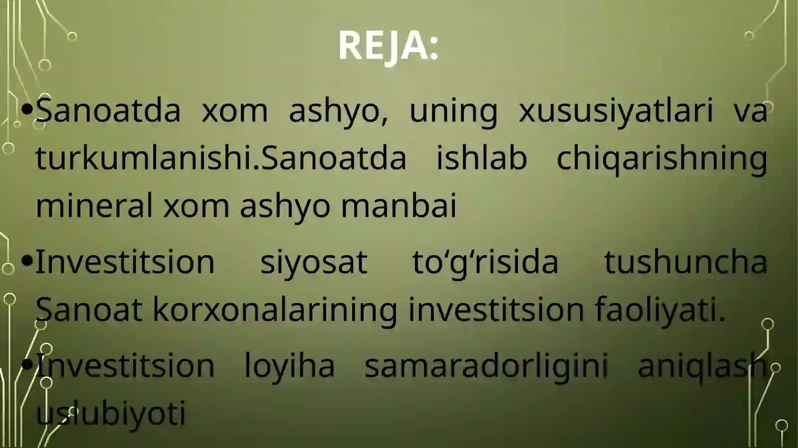 7-mavzu.O‘zbekiston sanoatining xomashyo manbai va uni joylashtirish 2