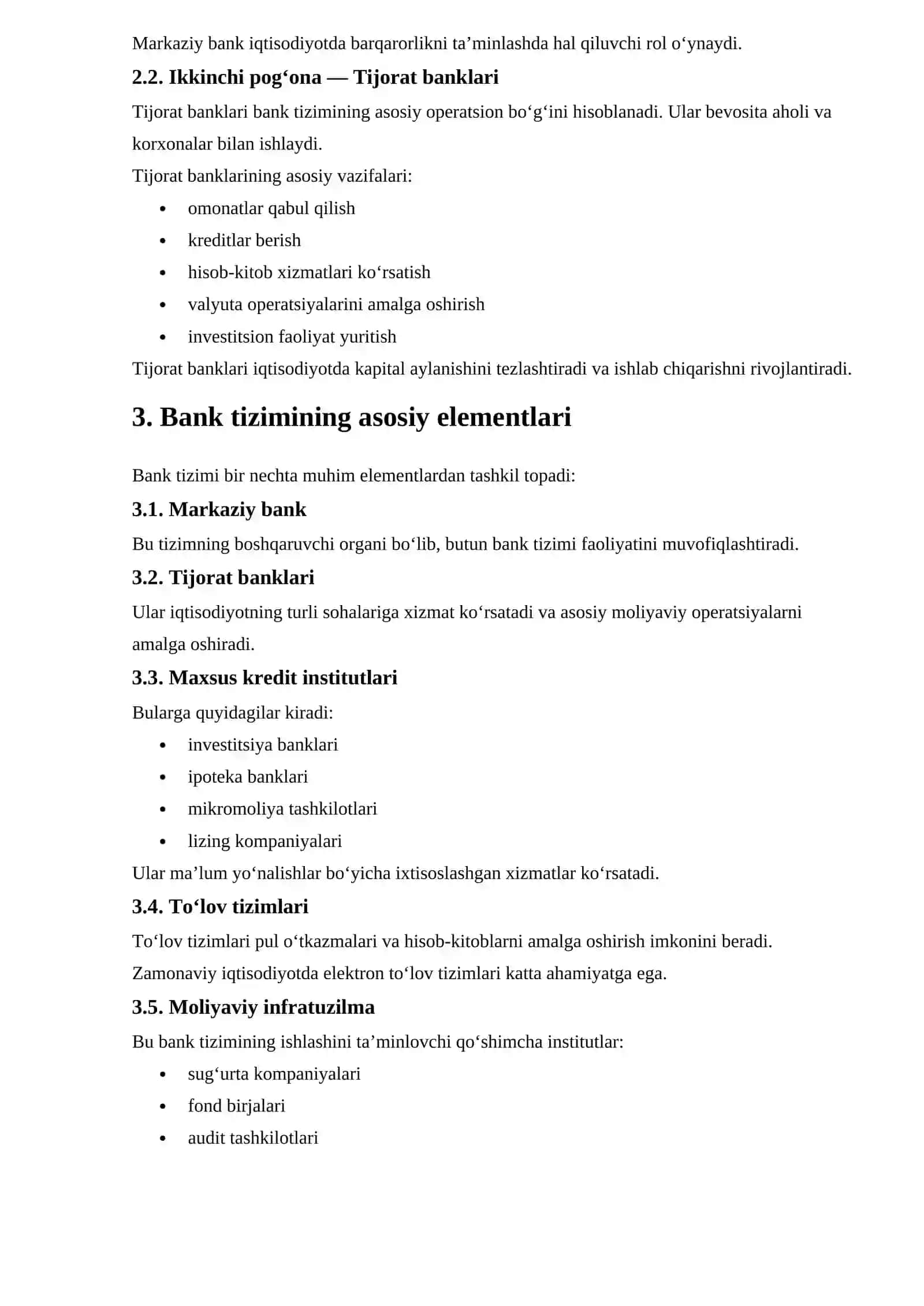 bank tizimi va uning elementlari 2
