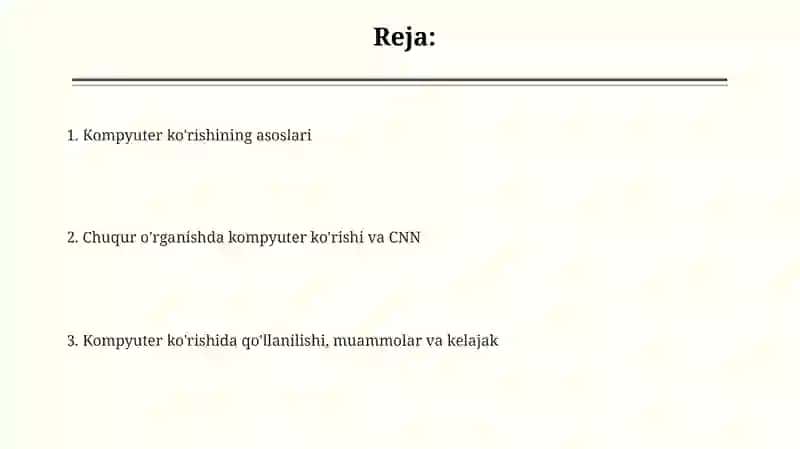 Kompyuter ko'rish(Computer Vison)asoslarvamosollar 2