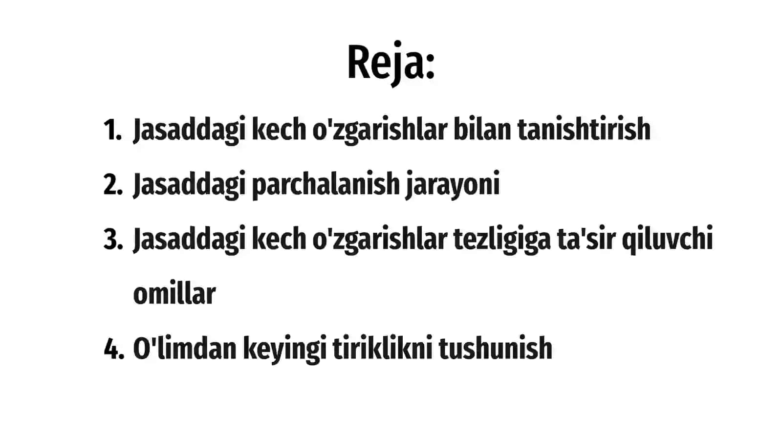 Murdadagi kechgi o'zgarishlar 2