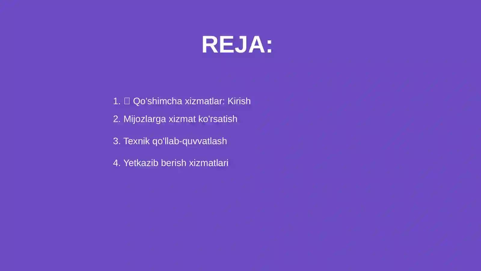 Qo'shimcha xizmatlar 2