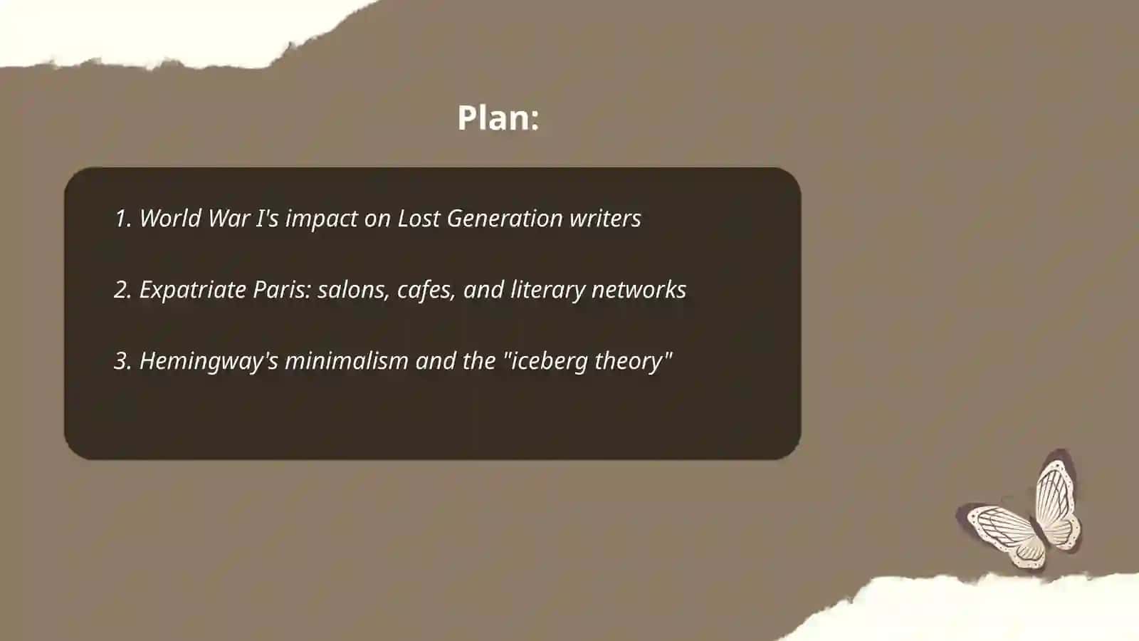 The literature of the Lost Generation 2