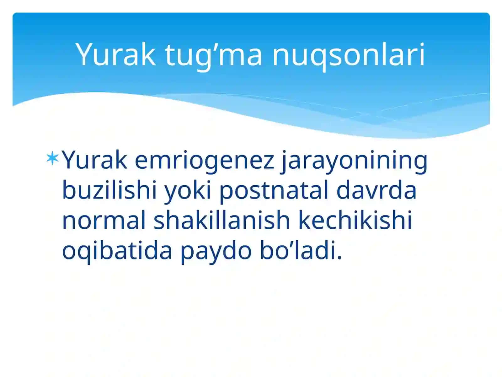 Yurak tug’ma nuqsonlari 2