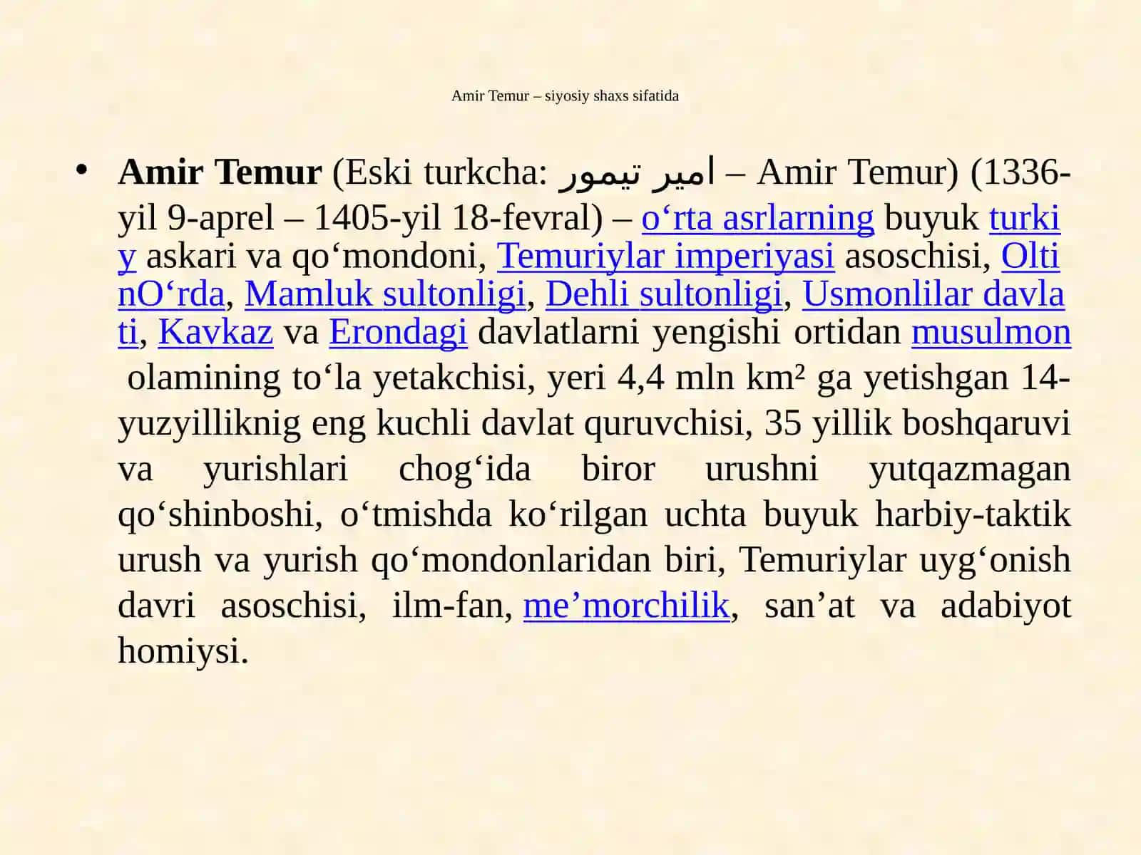 Amir Temur: Sohibqiron va homiy 2