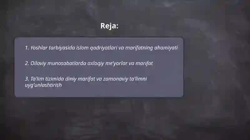 Dinshunoslik fanidan taqdimot 2