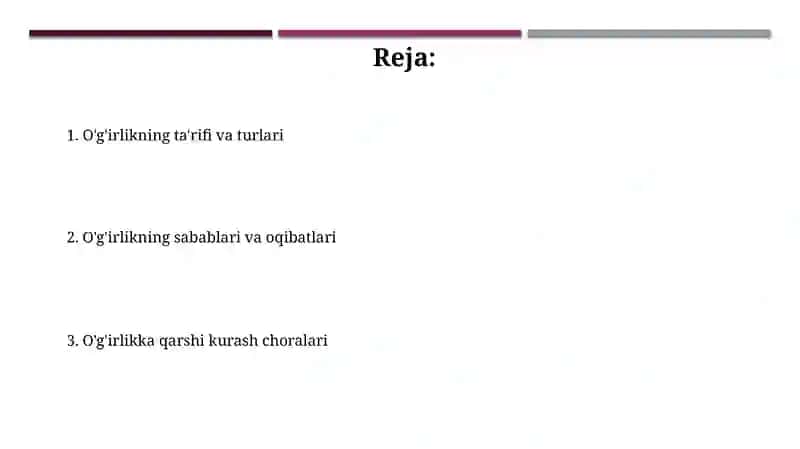 O'g'irlikning ta'rifi va turlari 2
