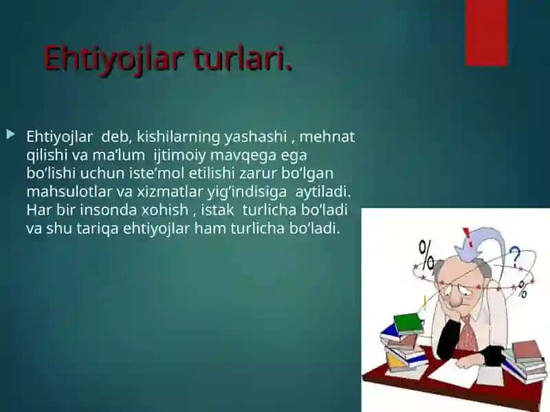 Ehtiyojlar turlari 2