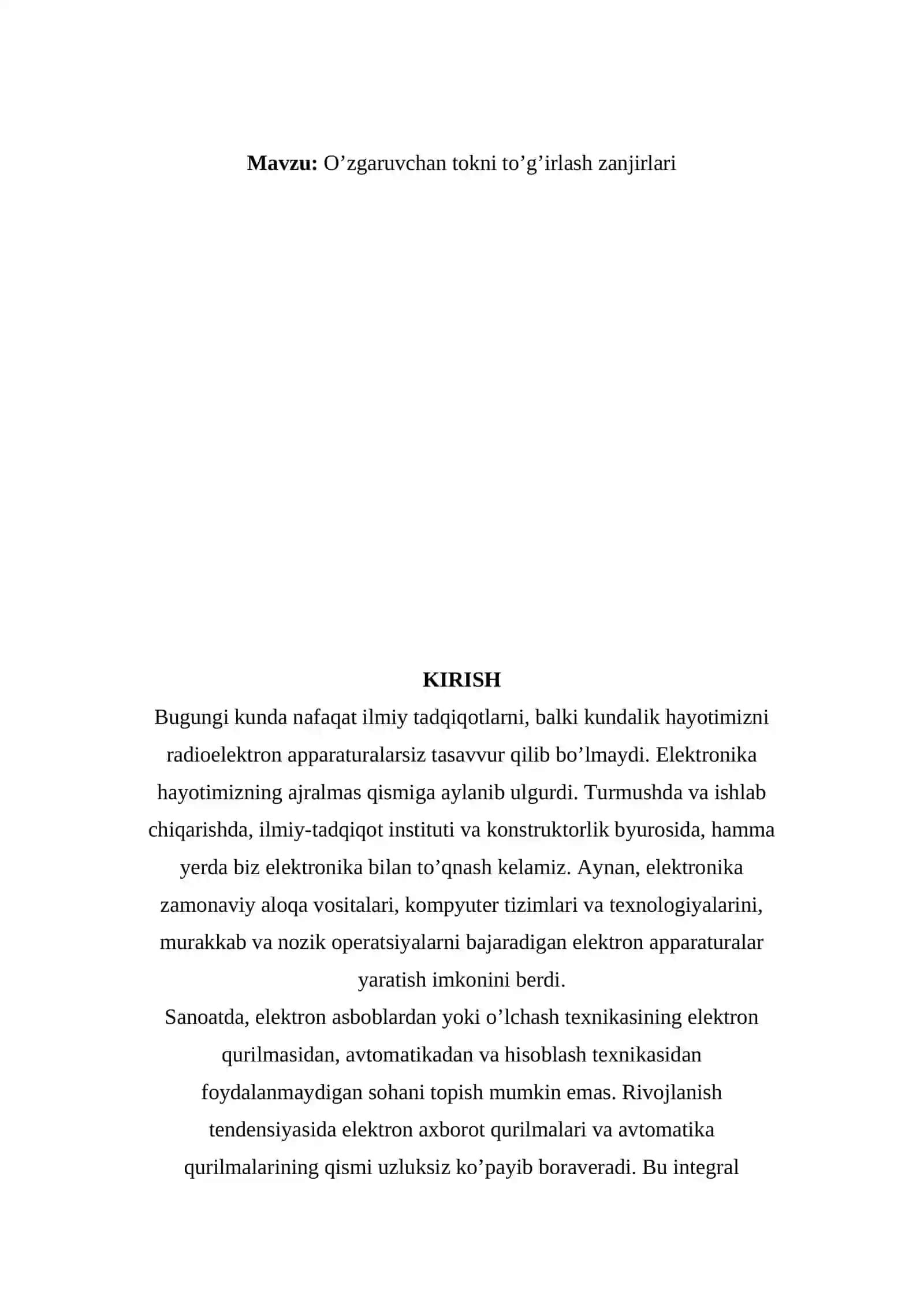 O’zgaruvchan tokni to’g’irlash zanjirlari 2