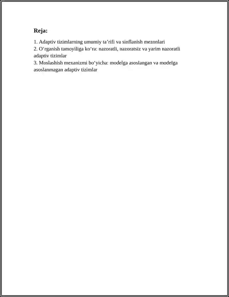 ADAPTIV SISTEMALARNING SINFLANISHI 2