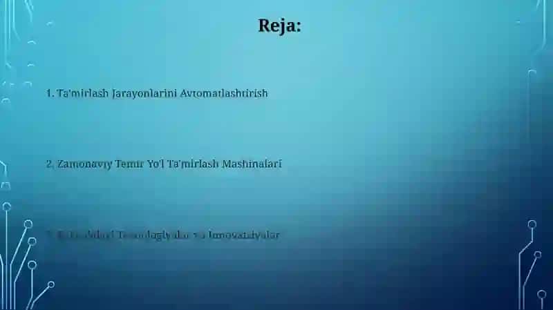 Zamonaviy Temir Yo'l Ta'mirlash Mashinalari 2