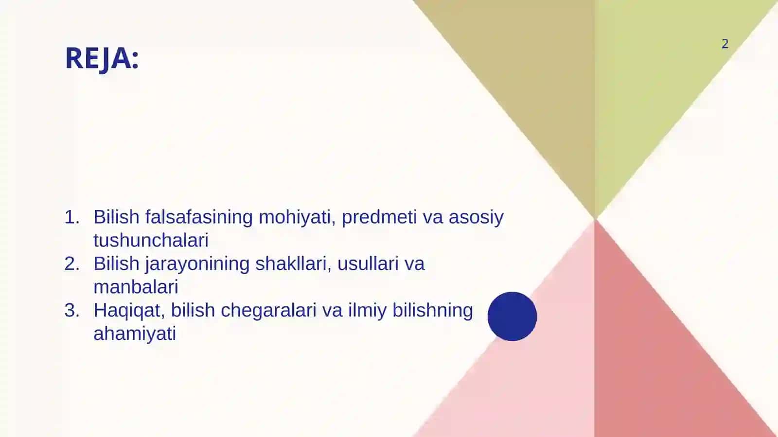 Bilish falsafasi 2