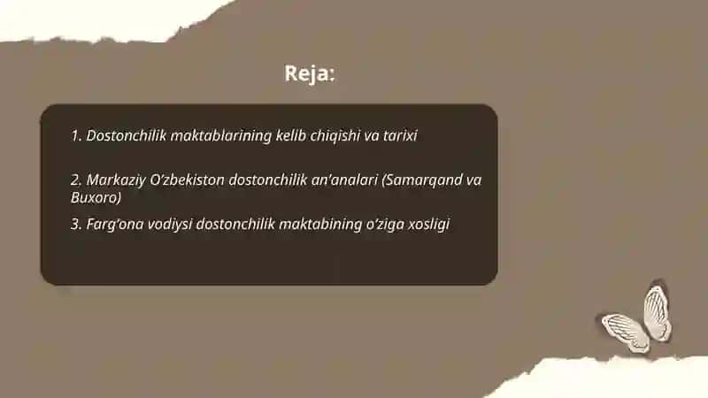 Dostonchilik maktablari va ularning an'analari 2