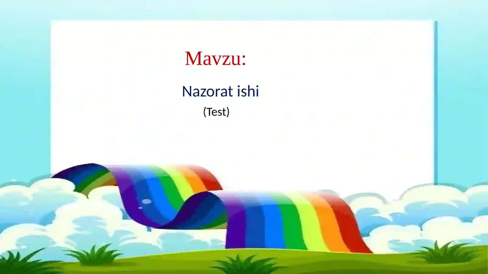 3-sinf Ona tili fanidan Nazorat ishi (Test) 2