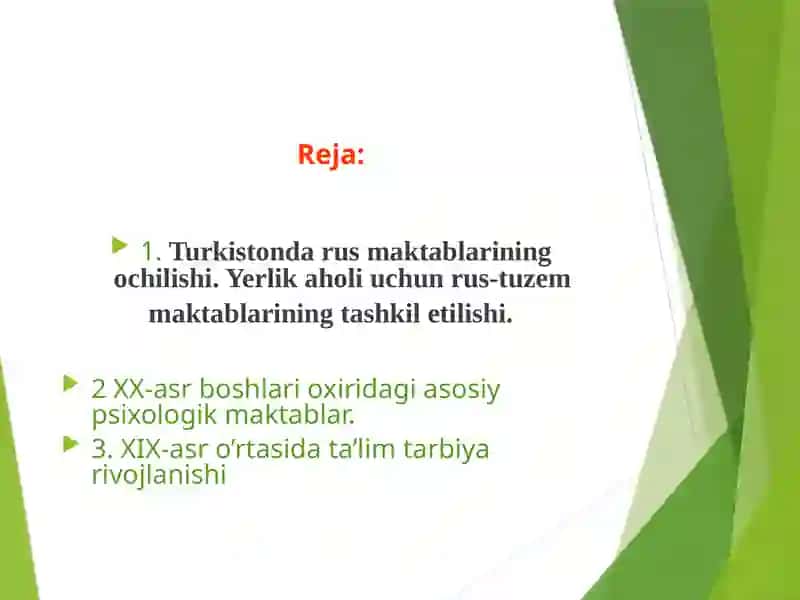 Rus maktablarining ochilishi Turkistonda 2