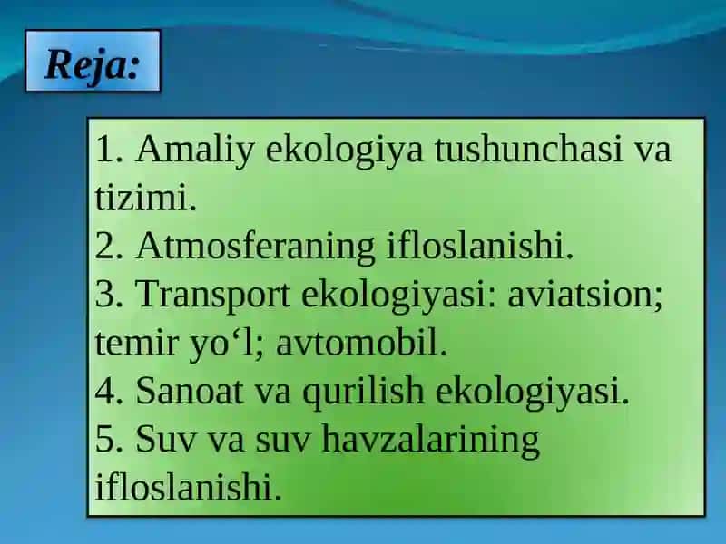 Ekologiya tushunchasi 2