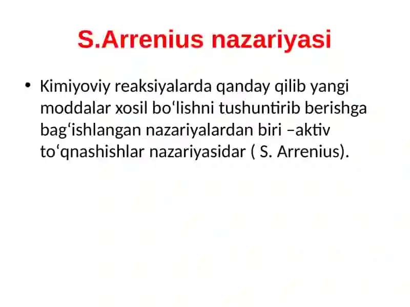 Kimyoviy kinetika nazariyalari 2