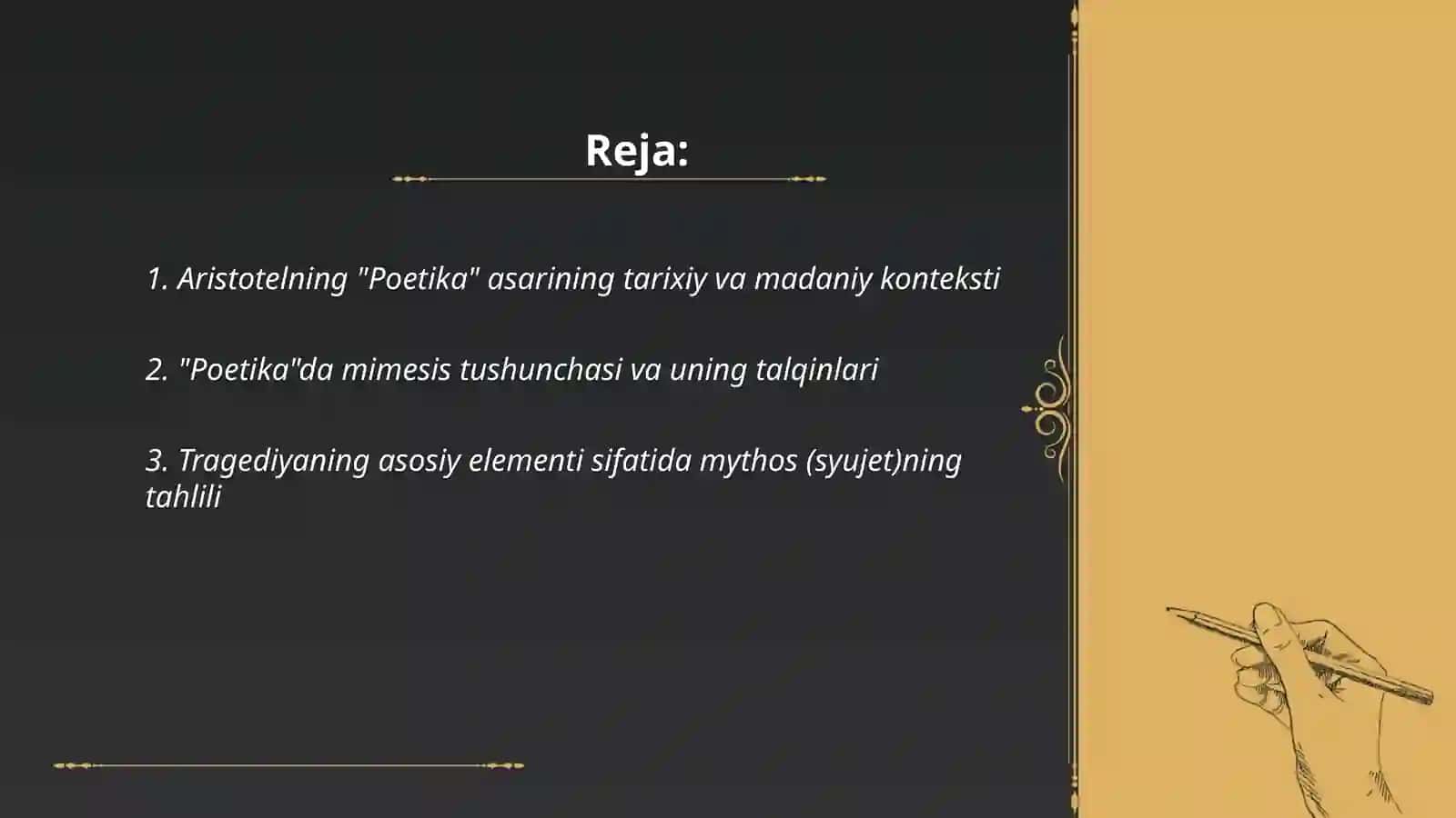 Aristotelning poetika asarini oʻrganish 2