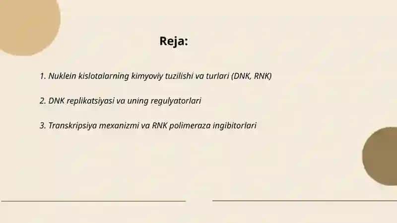 Nuklein kislotalar, oqsil sintezining stimulyator va ingibitorlari 2