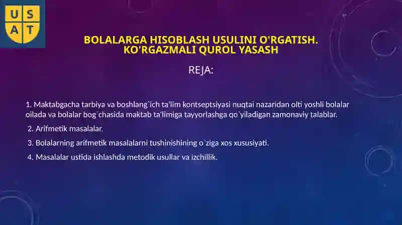Bolalarga hisoblash usulini o'rgatish 2